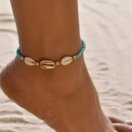 Azure Shell Anklet