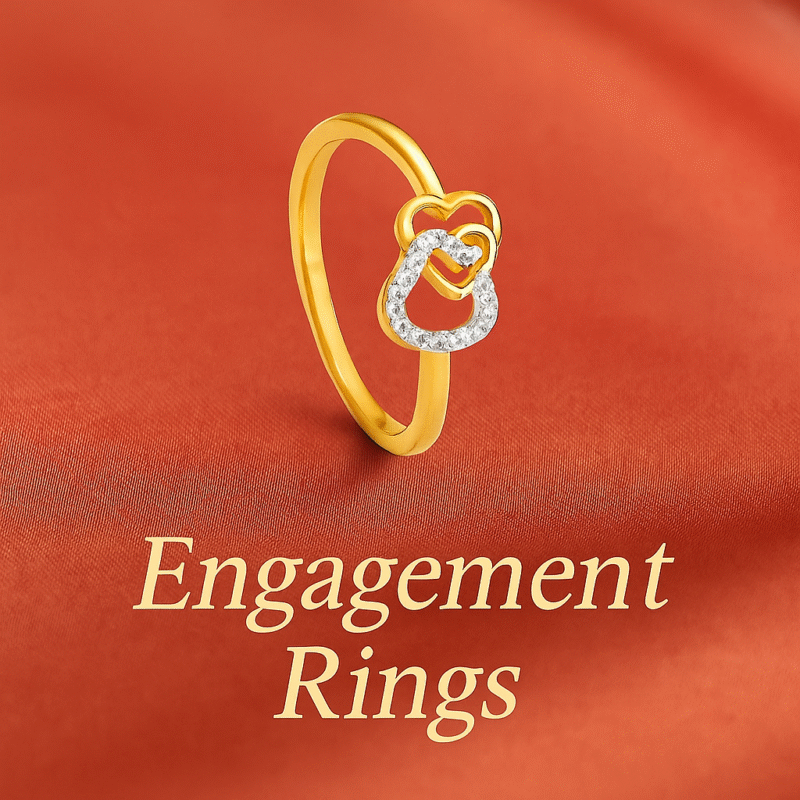 "Elegant engagement ring with intertwined hearts from Wearblush | Diamond engagement ring"