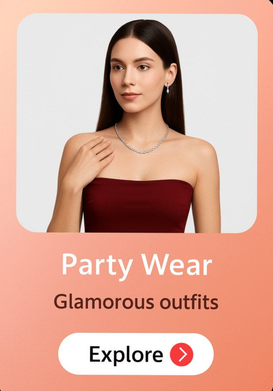 "Party wear jewelry for glamorous outfits from Wearblush | Elegant necklace and earrings set"